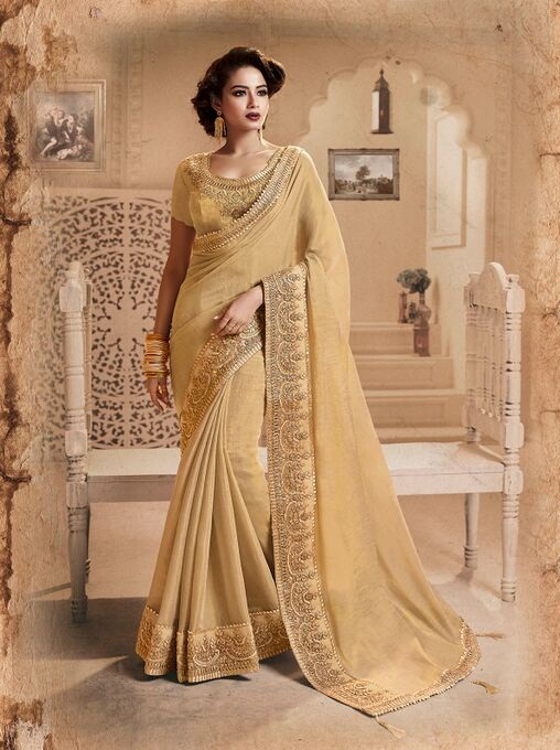 Embroidered chaina silk saree 