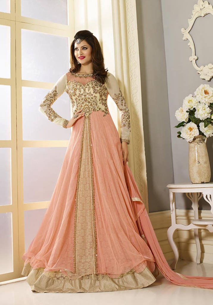 Anarkali Style Zari Resham work Kameez