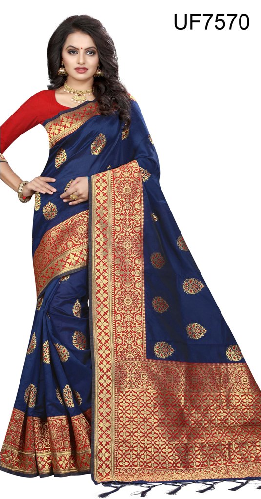 Party ware real weaving art silk saree 