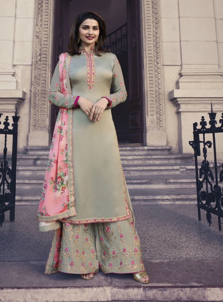 Silk Kameez Light Olive color