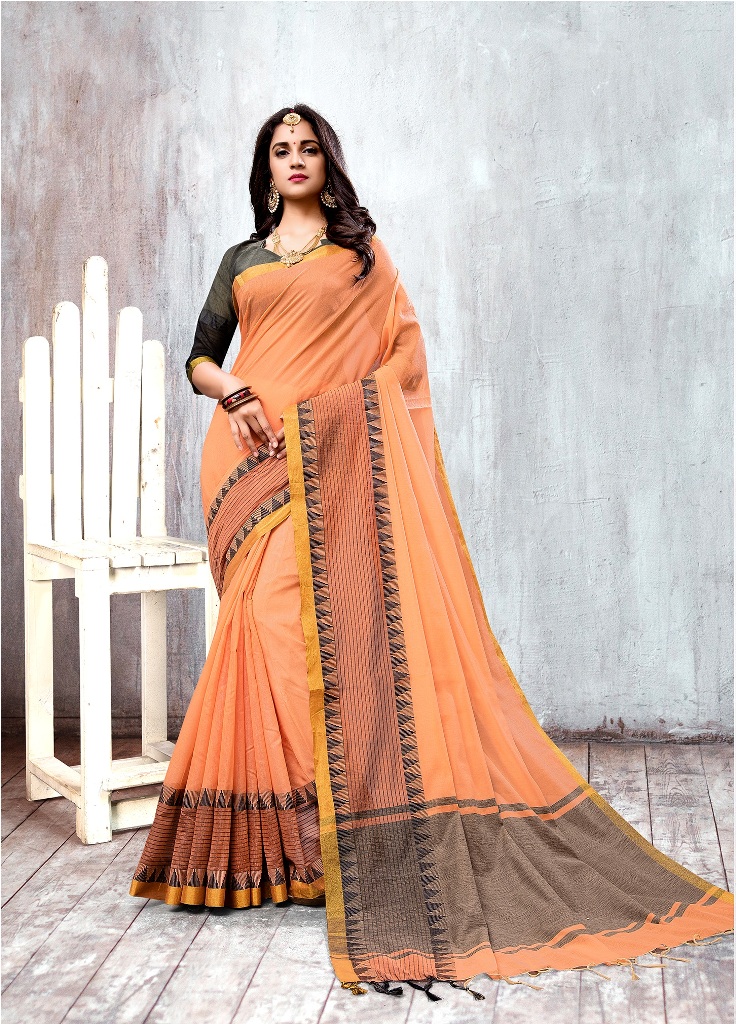 HEAVY MULTI COLOUR COTTON SILK SAREE 