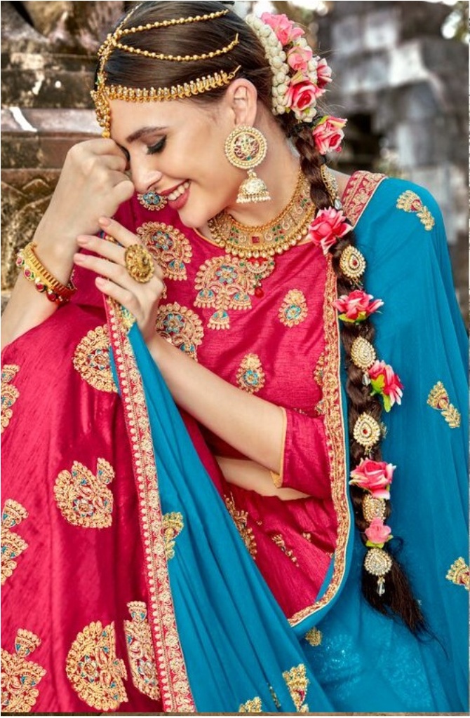 HEAVY MULTI ZARI EMBRODIERY AND DAIMOND WITH EMBRODIERED LEHNGA SHUT