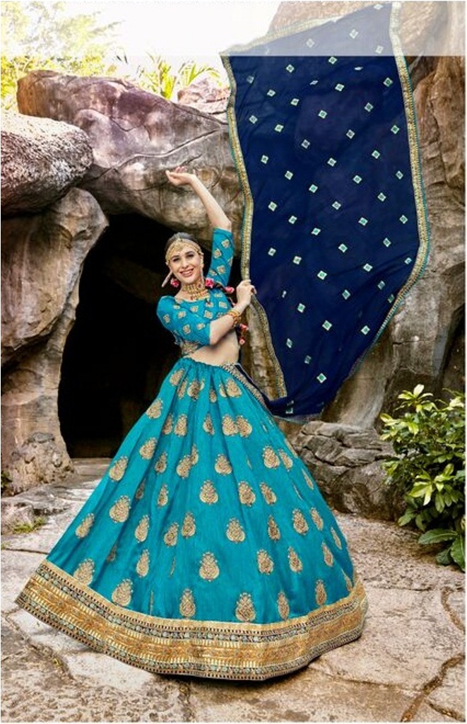 HEAVY MULTI ZARI EMBRODIERY AND DAIMOND WITH EMBRODIERED LEHNGA SHUT