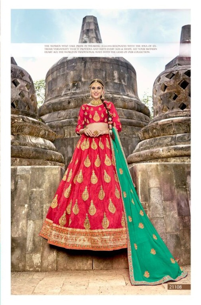 HEAVY MULTI ZARI EMBRODIERY AND DAIMOND WITH EMBRODIERED LEHNGA SHUT