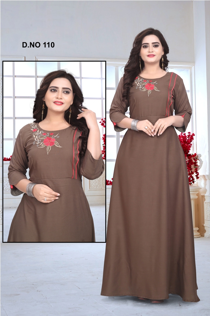 Partywear Designer Heavy Rayon Handworked Kurti