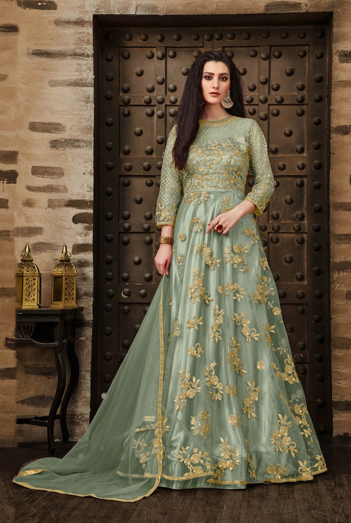 Olverall Attractive Look Pretty Deisgner Floor Length Suit