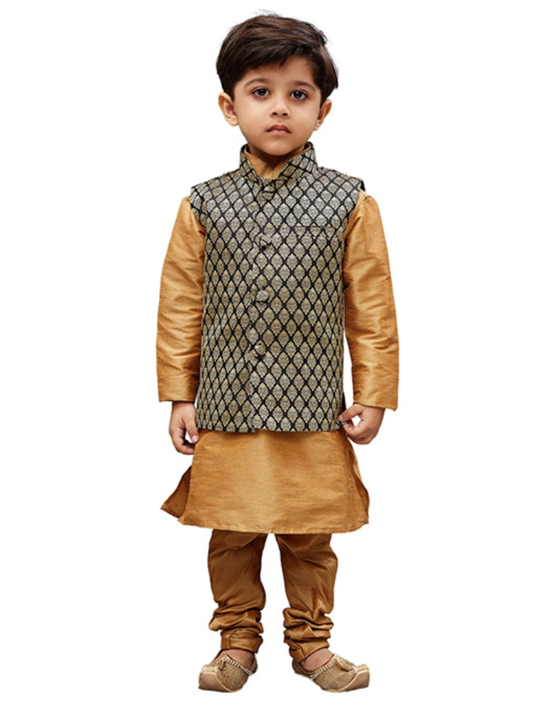 Get Your Cute Little Kids This Amazing Pair Of Kurta Pyjama With ModiNehru Style Jacket For The Upcoming Festive