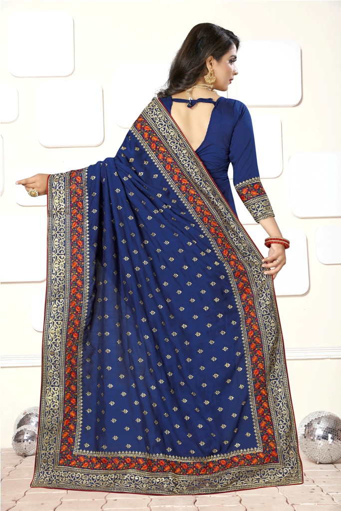 IF You Have An Eye For Different  Embroidery Styles, Than Grab This Heavy Deisgner Saree