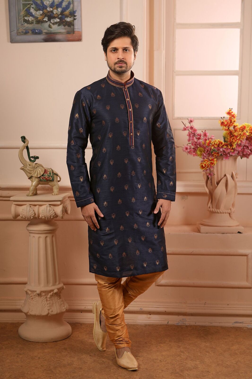 Partywear jaqurd Silk Brocade febric shut 