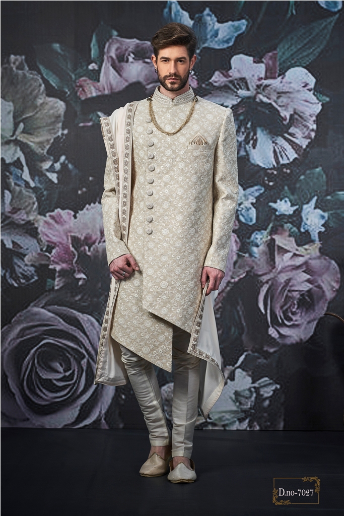 Designer heavy worked royal sherwani with new ideas