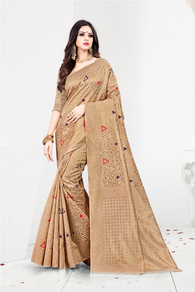 Shine Bright In This Designer Silk Based Saree