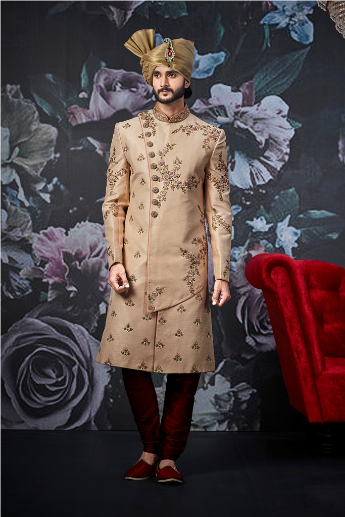 Designer heavy worked royal sherwani with new ideas