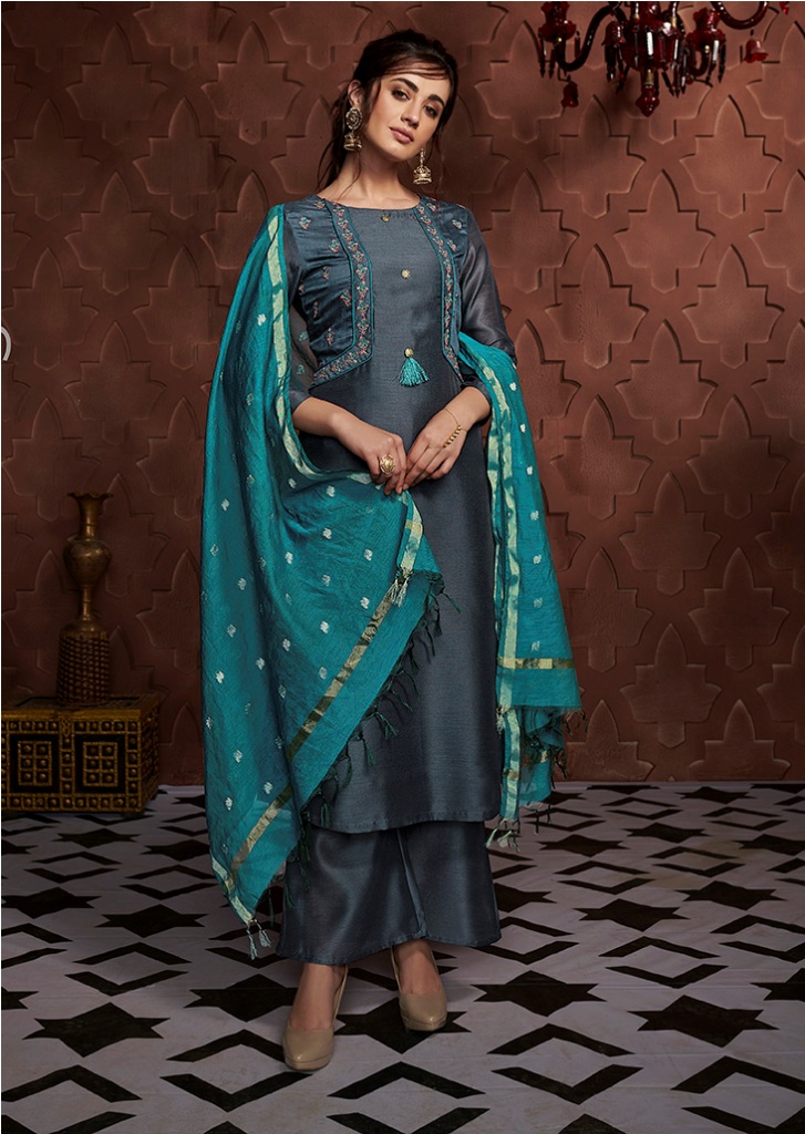 Flaunt Your Rich And Elegant Taste Wearing This Designer Readymade Suit