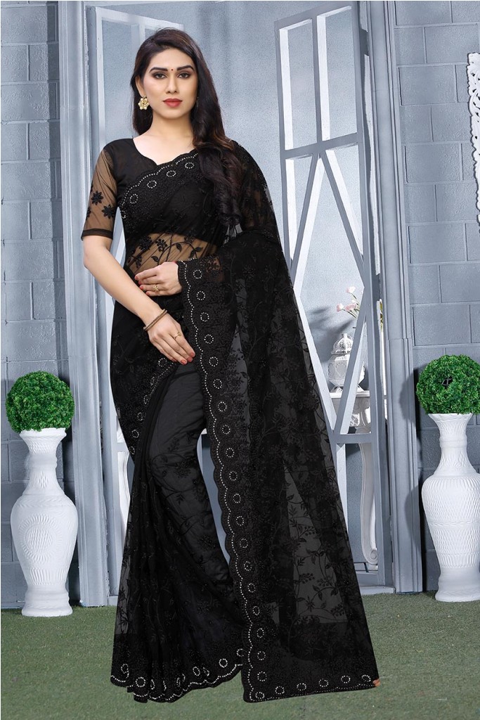 For A Bold And Beautiful Look, Grab This Heavy Designer Tone To Tone Embroidered Saree