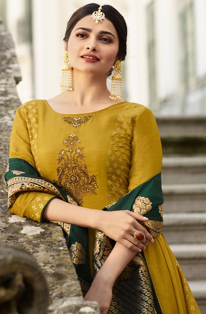 Silk Kameez Mustard Color