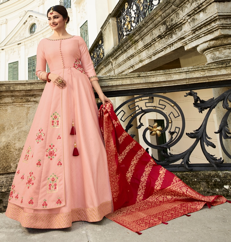 Silk Kameez Light Pink Color