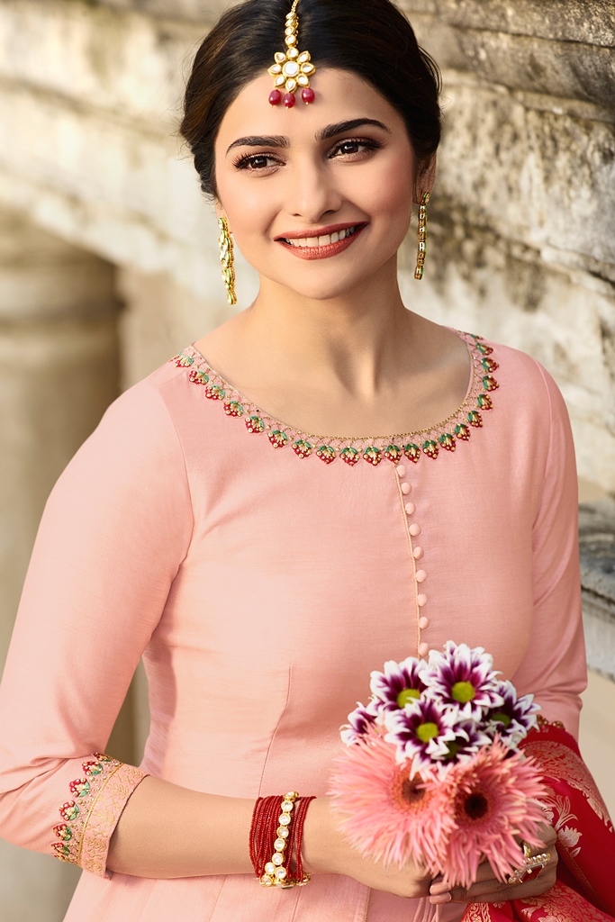 Silk Kameez Light Pink Color