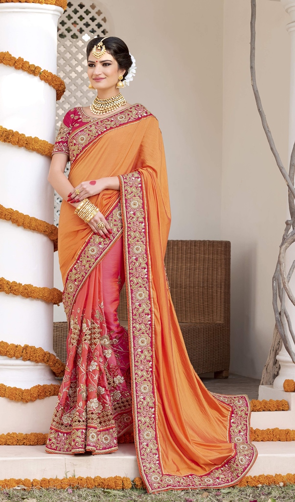 Heavy Satin Silk Designer Sarees