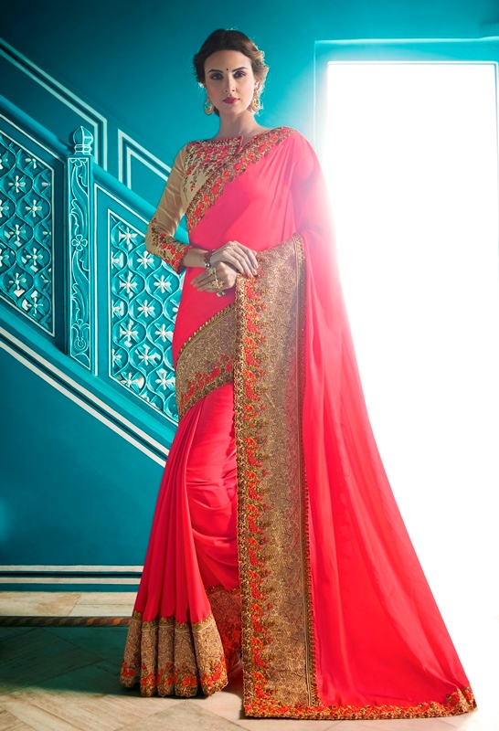 Heavy Garima Silk Gajari Color