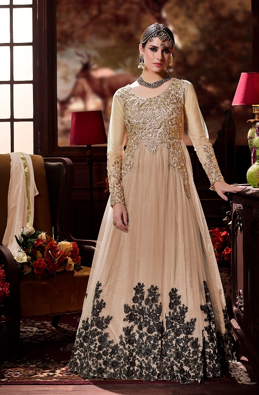 Beautiful Designer Suit In Beige