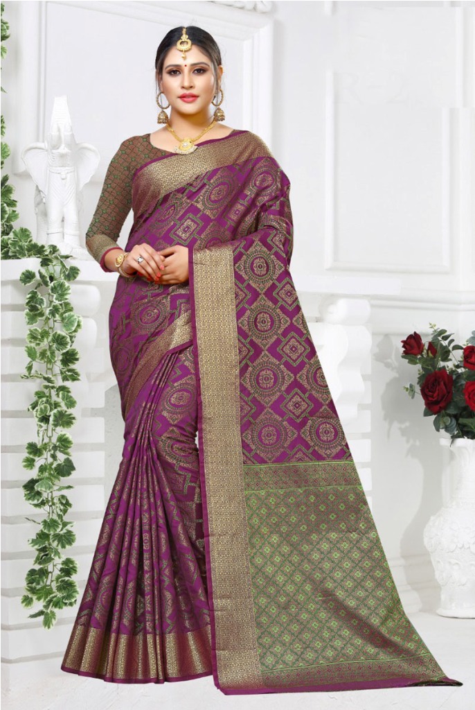 Pure Traditional Shade Is Here With This Designer Saree