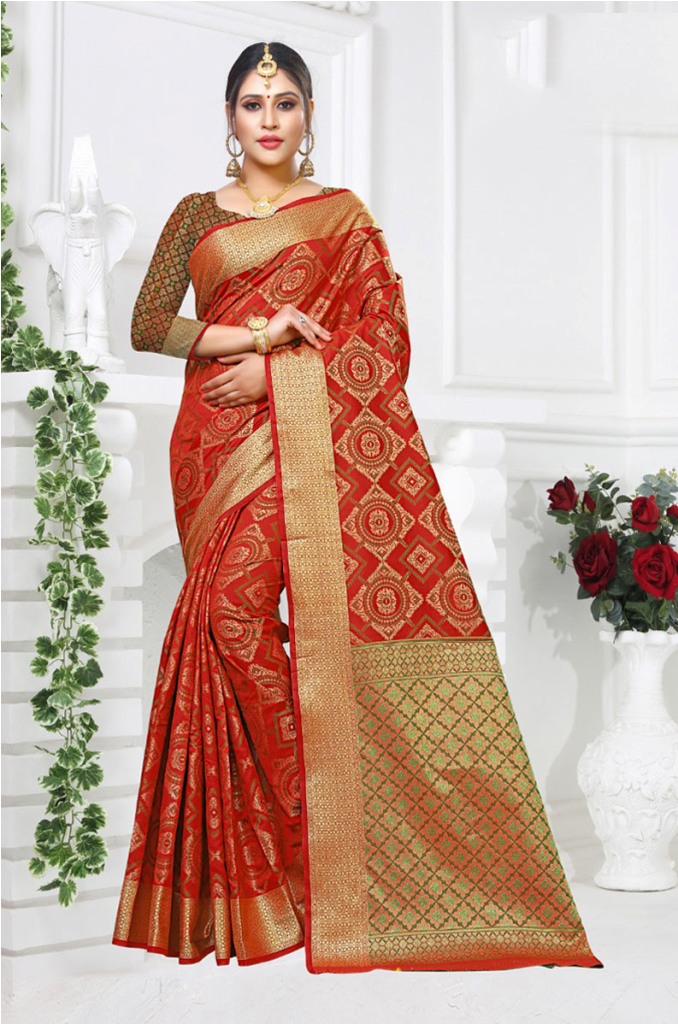 Pure Traditional Shade Is Here With This Designer Saree