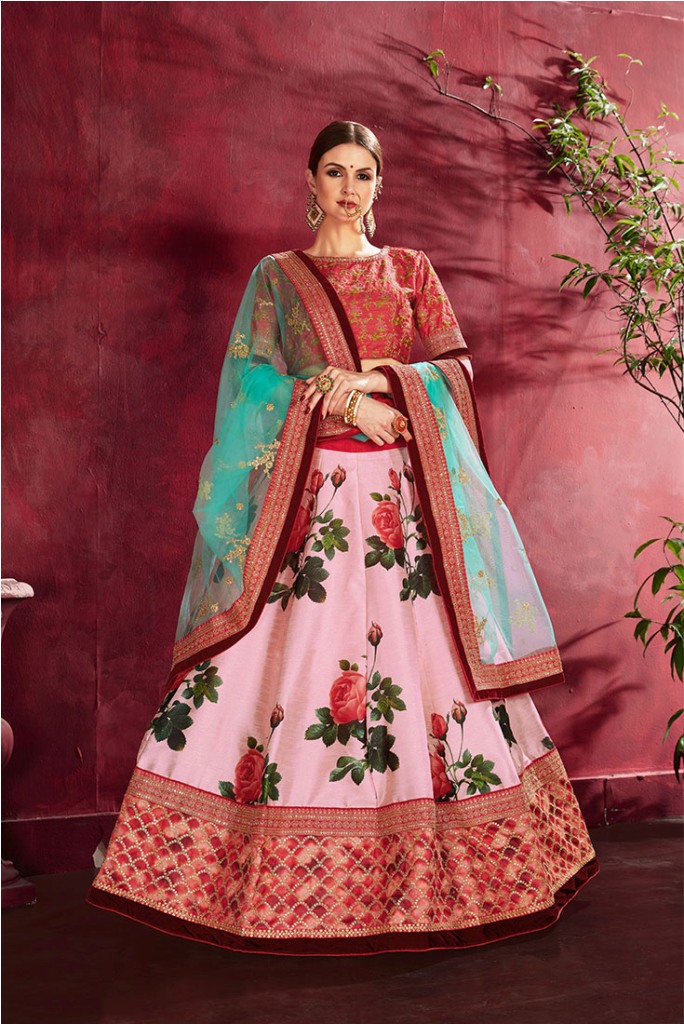 Adorn A Lovely Trendy Look This Wedding Season With This Heavy Designer Lehenga Choli