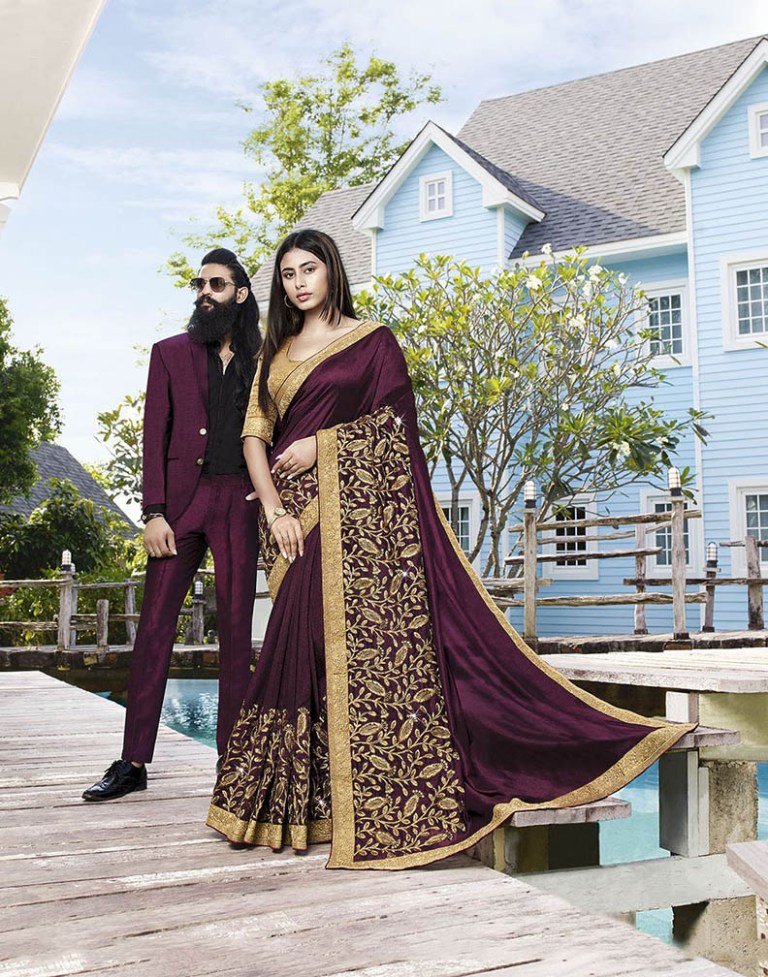 Shine Bright Wearing This Attractive Looking Heavy Designer Saree